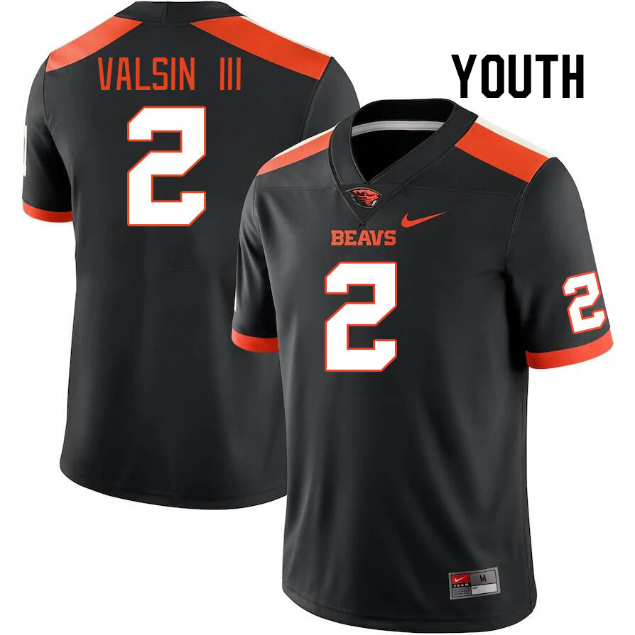 Youth #2 Jimmy Valsin III Oregon State Beavers College Football Jerseys Stitched-Black